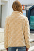 Solid Checkered Side Pockets Zipper Fleece Jacket
